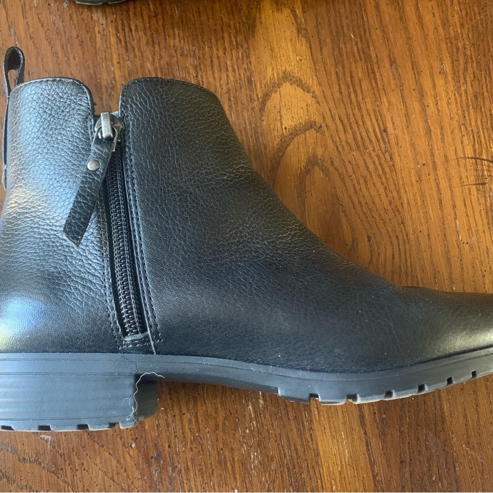 Caslon Water Resistant Black Leather Ankle Boots